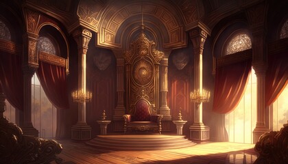 Obraz premium A King's Legacy: The Throne Room. Generative AI