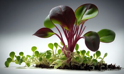  a group of green plants growing out of the ground next to each other.  generative ai