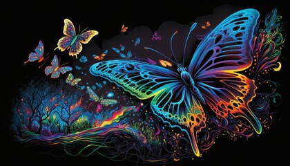 The Enchanted Flight of the Mystic Butterfly. Generative AI