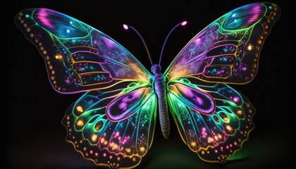 Obraz na płótnie Canvas The Enchanted Flight of the Mystic Butterfly. Generative AI
