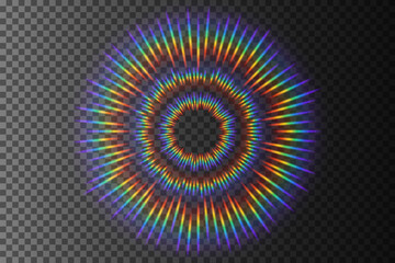 Fototapeta Rainbow Sunlight Effect, Isolated on Transparent Pattern, Vector Illustration obraz