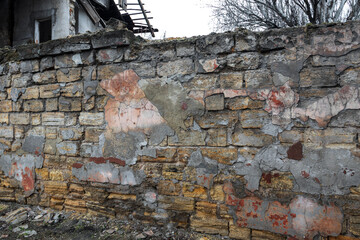 Old destroyed houses. War, destruction, restructuring. abandoned, useless houses. Restitution,...