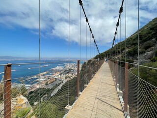suspension bridge over the skywalk from Gibraltar