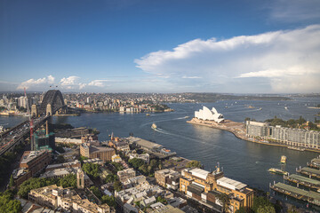Obraz premium Aerial view over Sydney Harbour, Australia