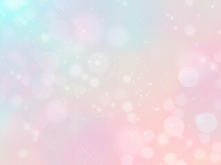キラキラな春の玉ボケ・ピンクと水色のパステル水彩背景素材