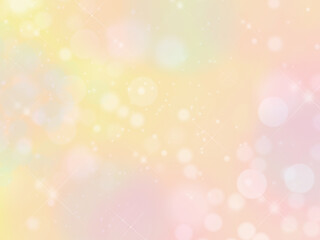 キラキラな春の玉ボケ・ピンクと黄色のパステル水彩背景素材