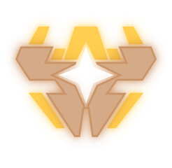 Silver rate modern cyber futuristic game trophy awards for characters like RPG or shooter.