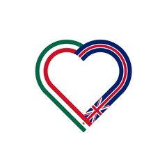 unity concept. heart ribbon icon of mexico and united kingdom flags. PNG