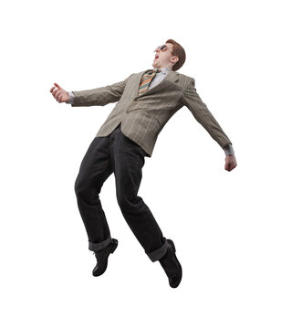 Cool nerd guy dancing and posing