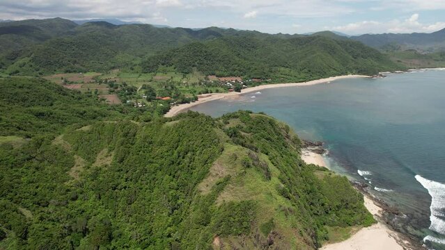 Aerial view of south Bima regency area , Sumbawa island