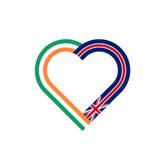 unity concept. heart ribbon icon of ireland and united kingdom flags. transparent png background