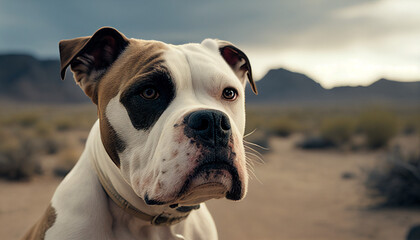 Obraz premium Bulldog Americano Cachorro IA Generativa