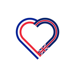unity concept. heart ribbon icon of france and united kingdom flags. PNG