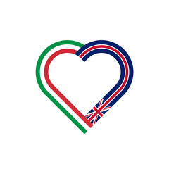 unity concept. heart ribbon icon of italy and united kingdom flags. PNG