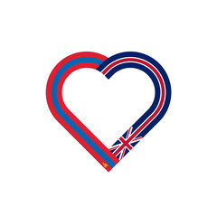 unity concept. heart ribbon icon of mongolia and united kingdom flags. PNG