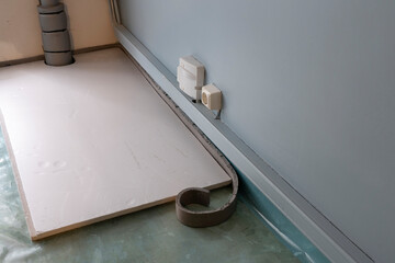 Fototapeta premium Water pipe pvc insulated coming out from betong floor.