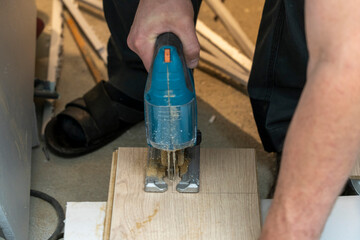 Precision Cuts for Laminate Flooring with Jigsaw.