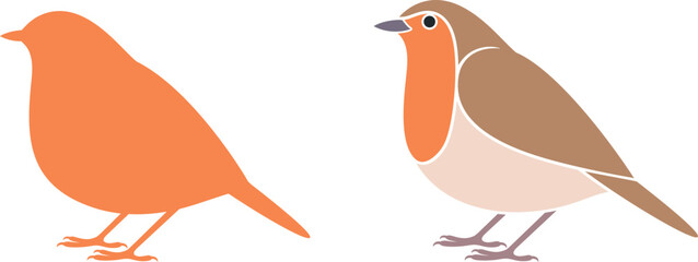 Robin bird logo. Isolated robin bird on white background