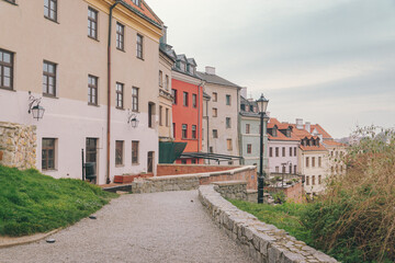 Fototapeta na wymiar Old houses on Vladislav Panas Street in Lublin