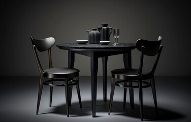 Simple kitchen interior design illustration created using generative AI.