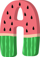 Watermelon letter A