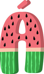 Watermelon letter Á
