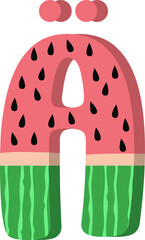 Watermelon letter Ä