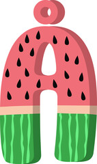 Watermelon letter Å