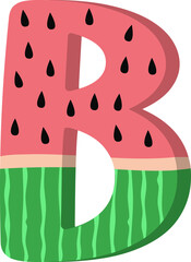 Watermelon letter B