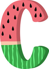 Watermelon letter C