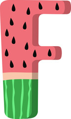 Watermelon letter F