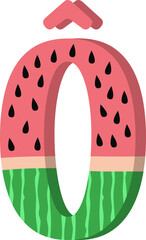 Watermelon letter Ô