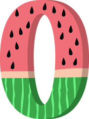 Watermelon letter O