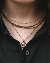 Person with necklace, aesthetic shot