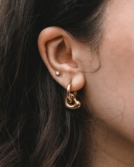 Portrait of a woman wearing earring