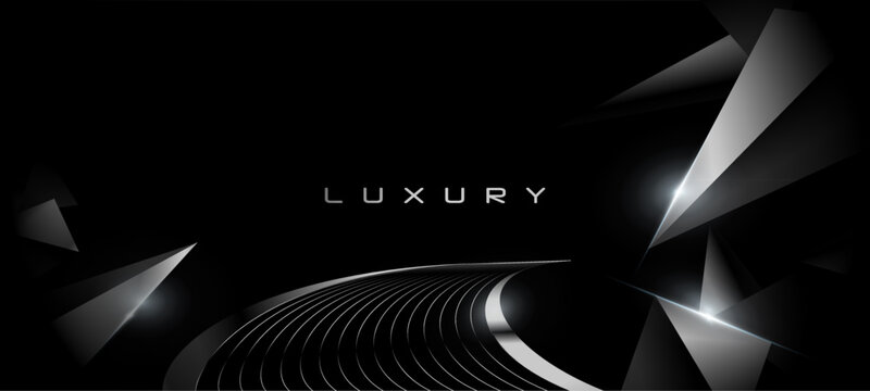 Luxury Elegant Super Car Automobile Urban Design Background. Premium Black Silver Metallic Shine lines Effect Display showroom in store. Luxurious Brand Royal High Standard Award Background Template