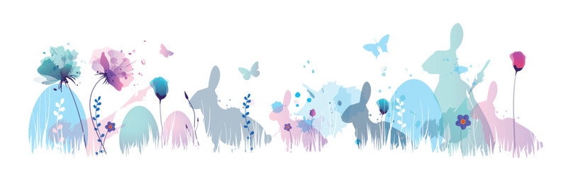 grafica, composizione, pasqua, coniglietti di pasqua