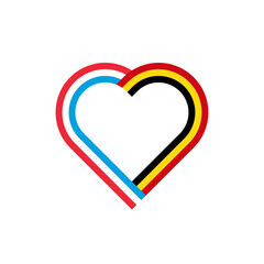 unity concept. heart ribbon icon of luxembourg and belgium flags. PNG