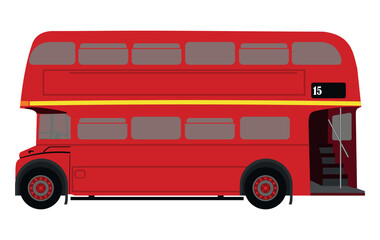 London red bus vector illustration. The Iconic Red Double Decker Buses
