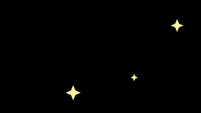 Twinkling star set, isolated on transparent background with alpha channel.