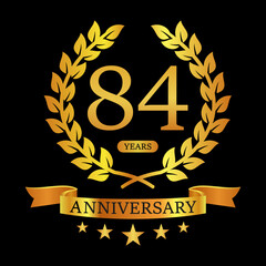 84 th Anniversary logo template illustration. suitable for you