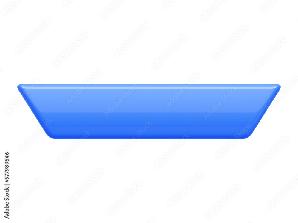 Poster rectangular long button with rounded and sharp borders 3d render illustration.