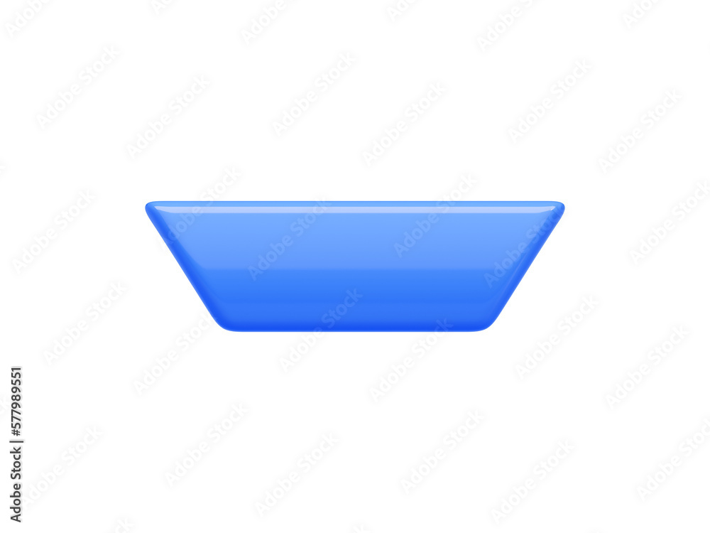 Poster rectangular long button with rounded and sharp borders 3d render illustration.