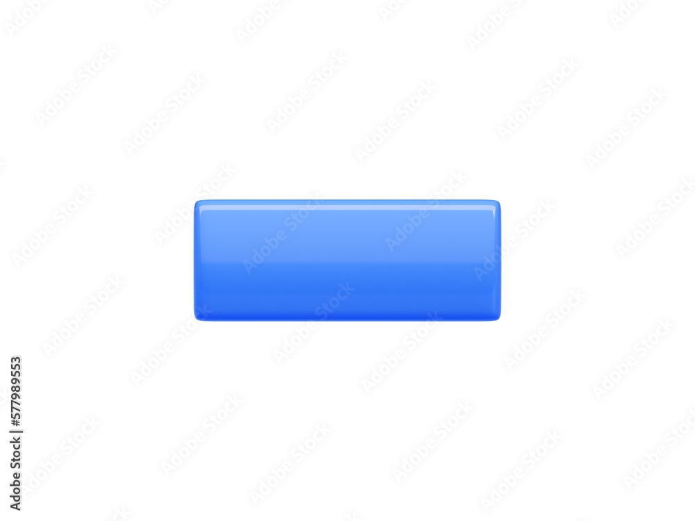 Poster rectangular long button with rounded and sharp borders 3d render illustration.