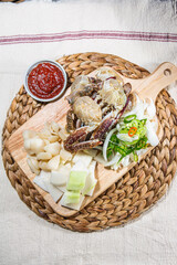 Today's menu is crab stew