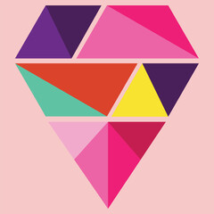 Diamond Shape Logo design element in multi colors made with geometric shapes