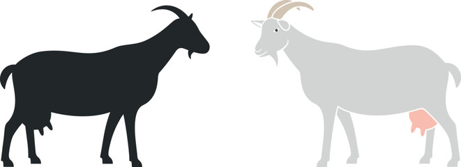 Goat logo. Isolated goat on white background