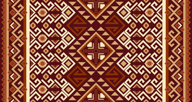 Abstract geometric vertical seamless pattern design indigenous black background EP.58