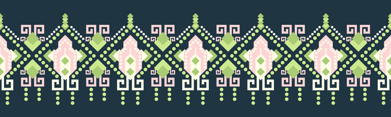 Ethnic pattern geometric design folklore ornament. Tribal ethnic vector texture. Seamless striped pattern in Aztec style. Figure tribal embroidery. Indian EP.77