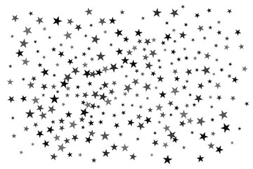 Star confetti. Silver casual confetti background. Bright design pattern.